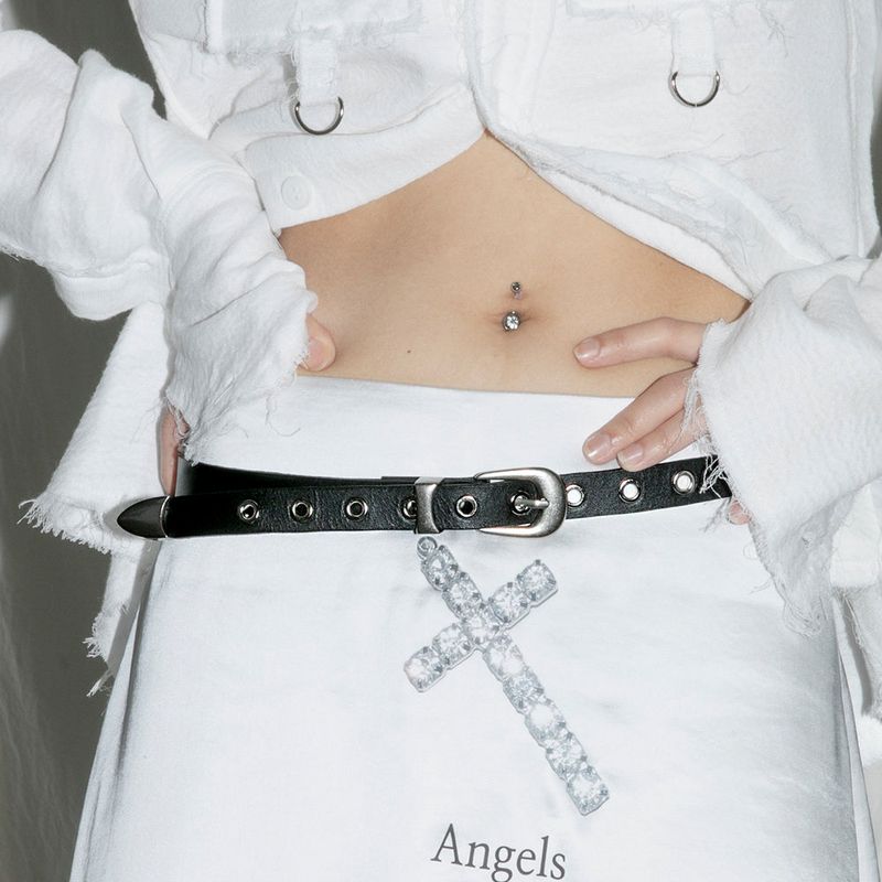 CLUT STUDIO(クラットスタジオ)の「 Eyelets Buckle Leather Belt - BLACK(Fashion Accessories)」