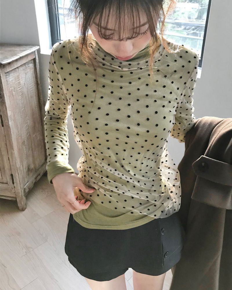 cloudemotion（クラウドエモーション）の「twin dot see-through layer TOP（Tops）」