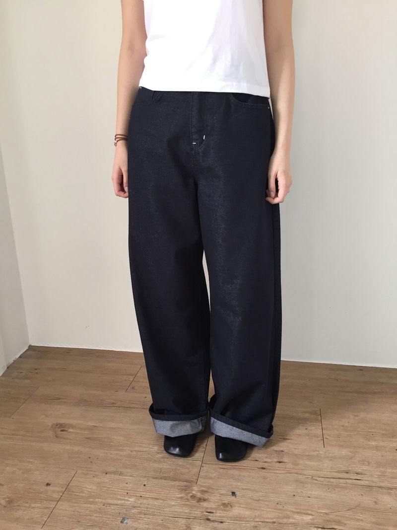 Stitched wide engine denim (2color)