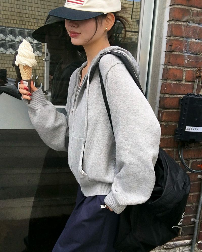 [ORIGINAL] Breeze Knit Hood Zip-Up