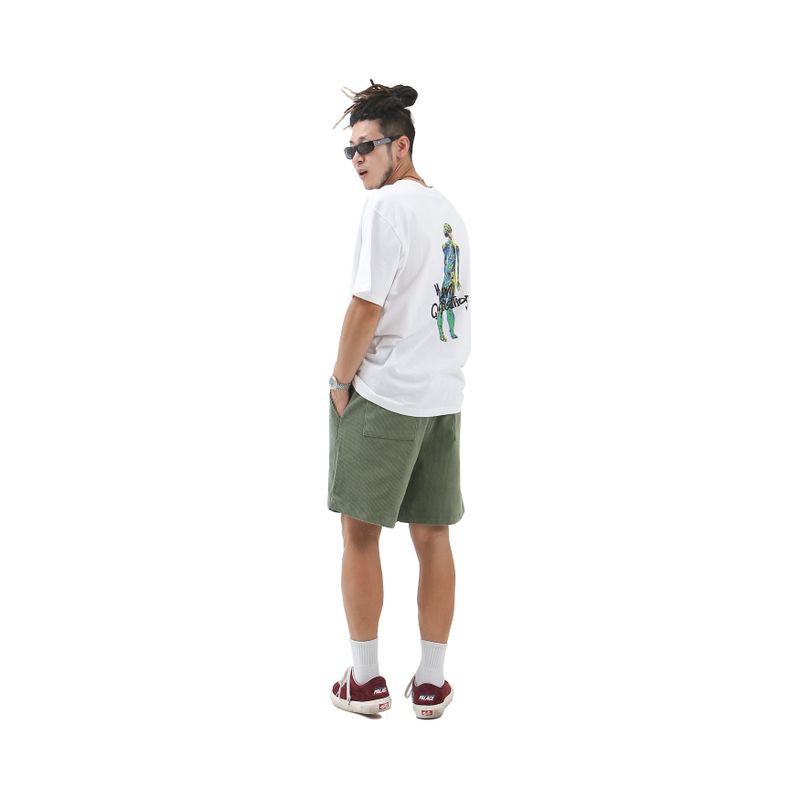 CORDUROY LOGO HALF PANTS LIGHT KHAKI