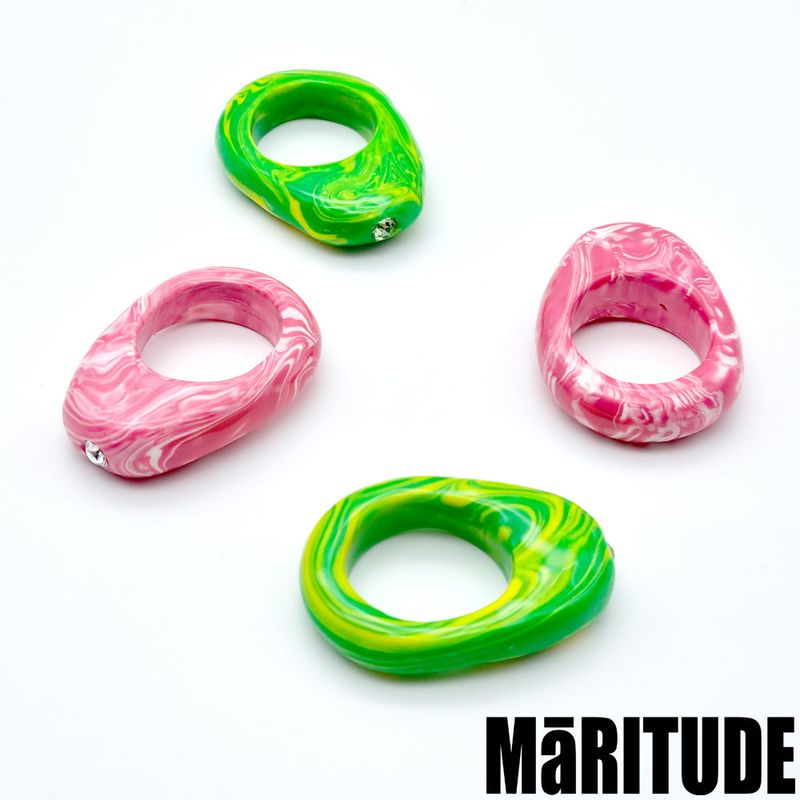 MABLE EGG RINGS (PINK WHITE)