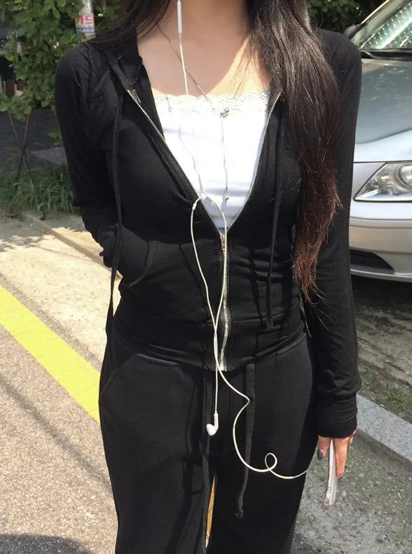 Shimo See-Through Slim Hood Zip-up