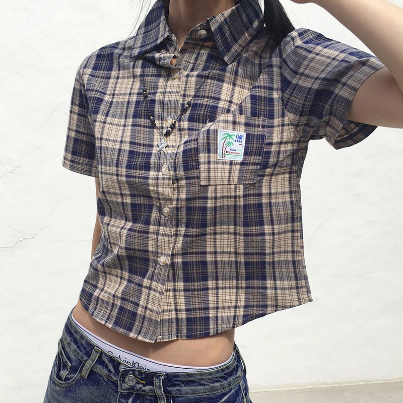 WONDER WONDER（ワンダーワンダー）の「Wickle Amekazi Vintage Checkered Short-Sleeved Shirt（Tops）」