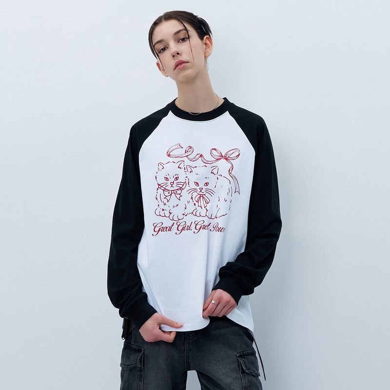 NCOVER(エンカバー)の「RIBBON CATS CROP LONG SLEEVE-BLACK(Tops)」