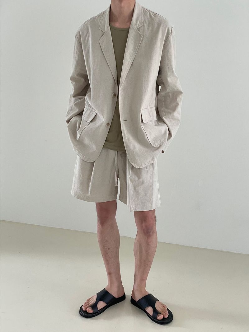 Basic Linen set up blazer jk
