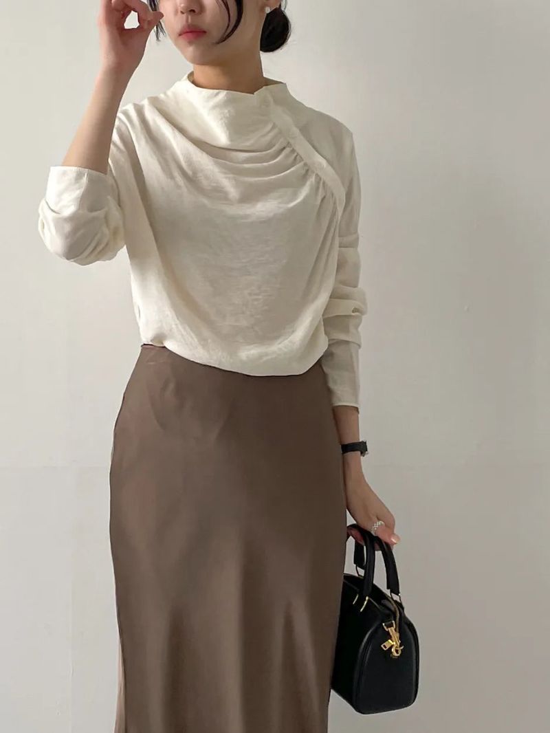 INCHANT ME(インチャントミー)の「Verona High-Neck Shirred Blouse(Tops)」
