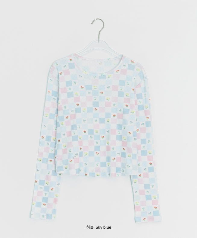 Hideni Flower Patchwork Punching T-shirt