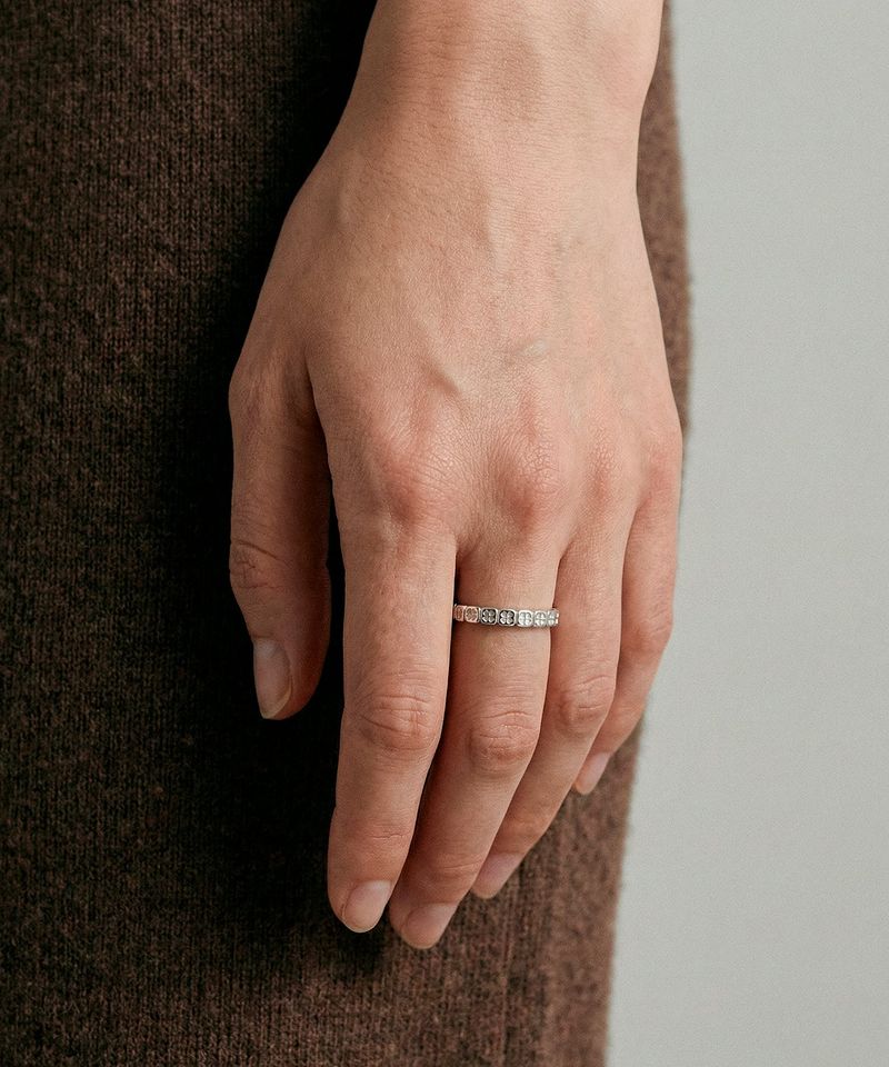 Clover mini rail ring W (925 silver)