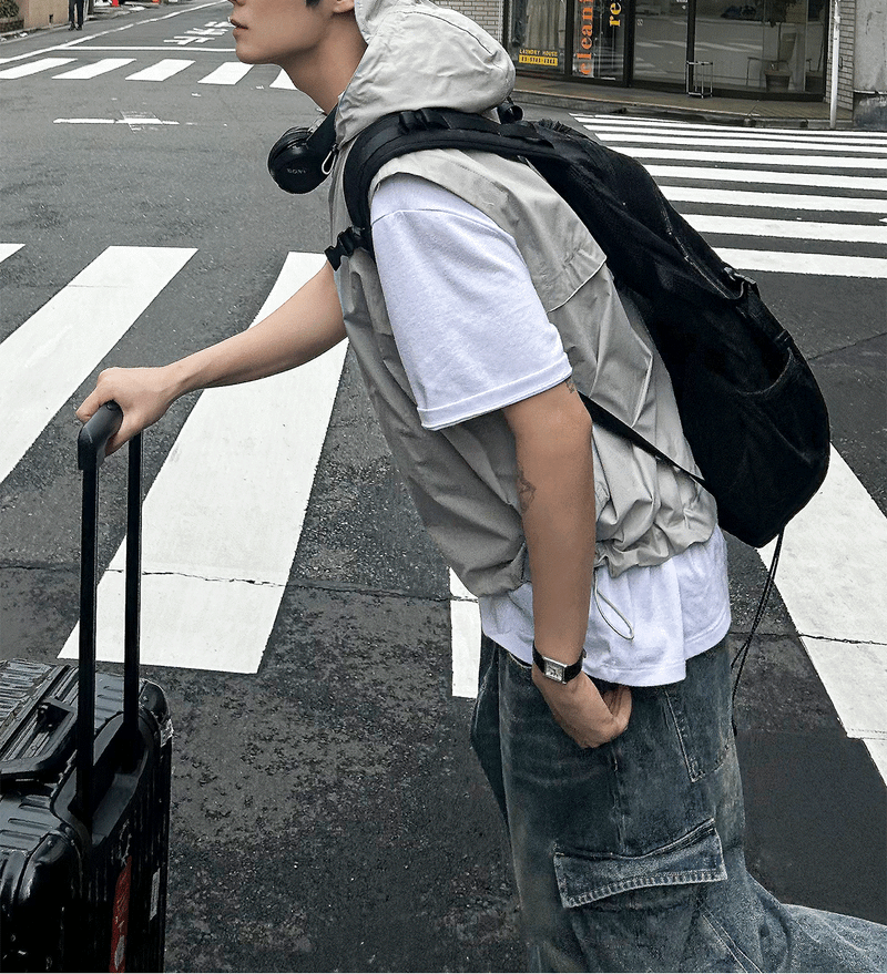 Techwear Nylon Hood Vest