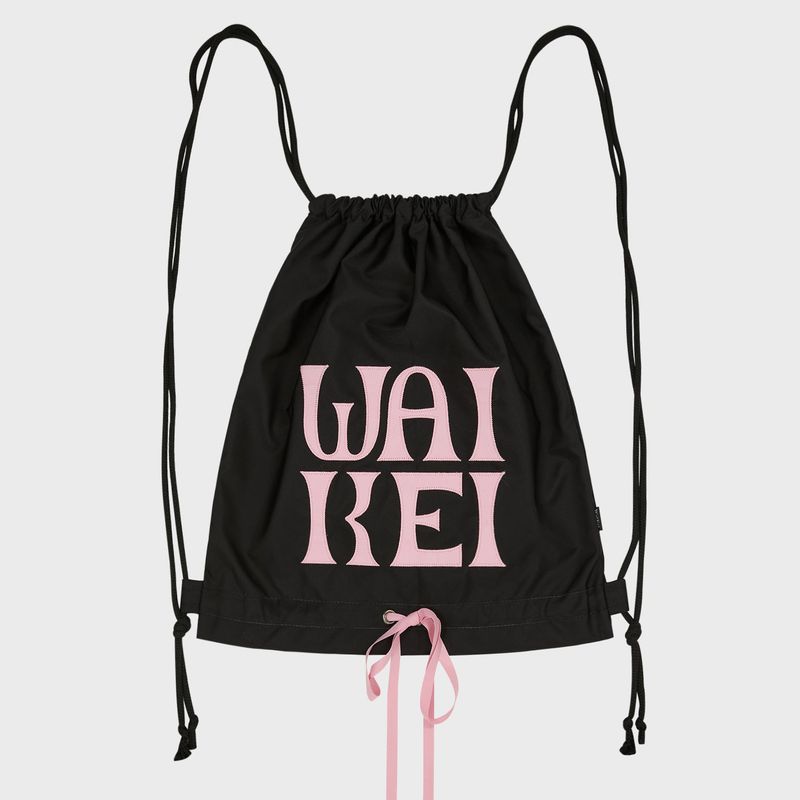 WaiKei（ワイケイ）の「ロゴアップリケリボンストリングバッグ（バッグ）」