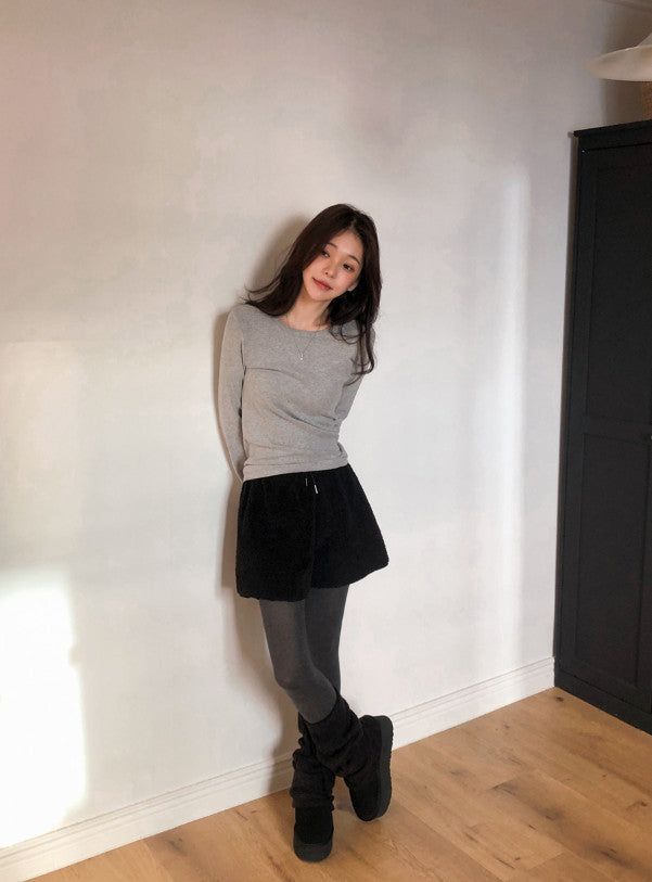 Peach Warm Basic Long Sleeve T-Shirt (6color)