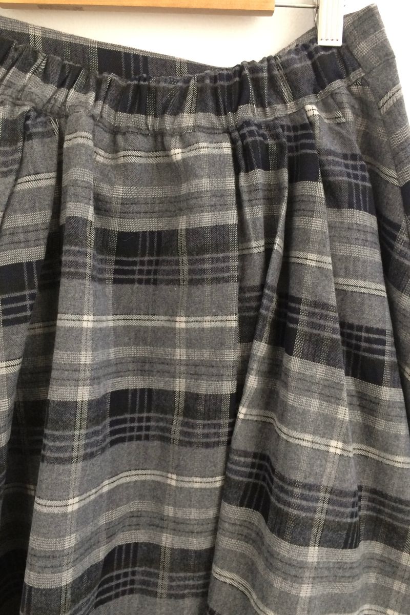 Charcoal Blend Checkered Layered Skirt