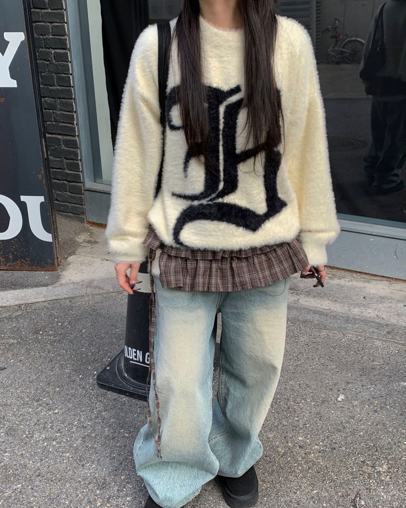 チェックレイヤードスカート