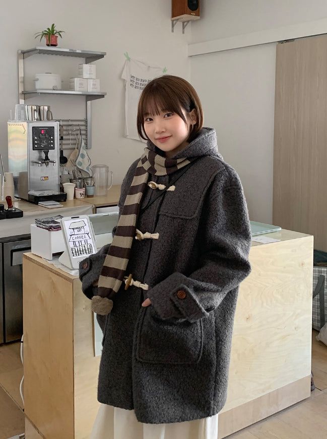 Molcon Pom Pom Dot Knit Muffler