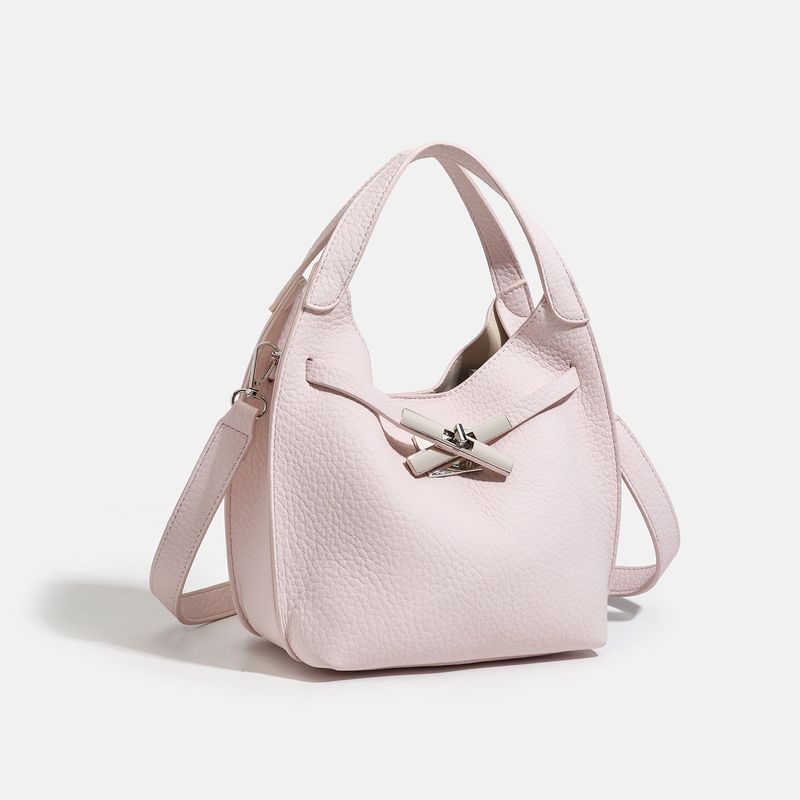X Buckle Soft Leather Hobo Bag