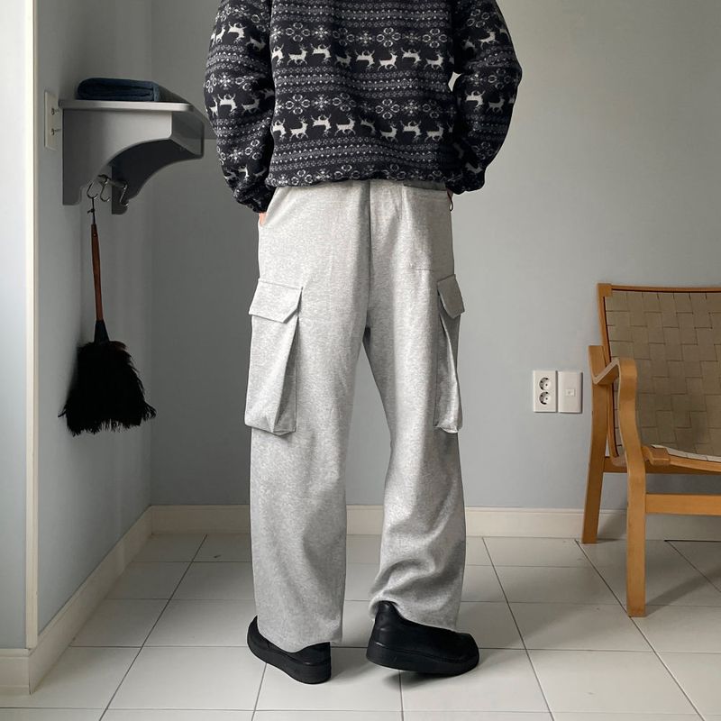 LMN Kerit Cargo Pocket Sweat Pants (Gray)