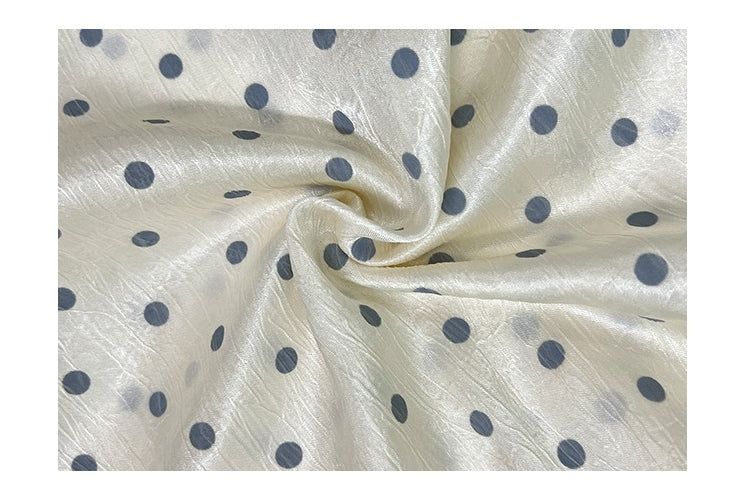 silk dot unbalanced sleeveless blouse top
