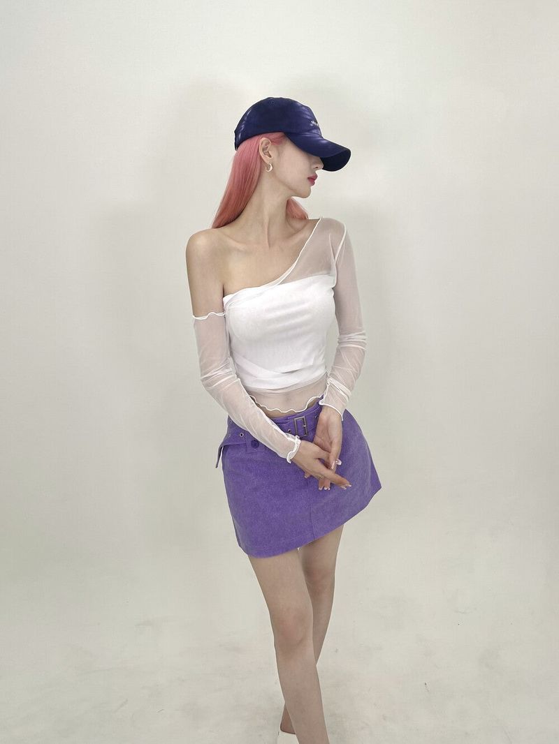 432. Summer wave mesh top (bk, wh, pk)