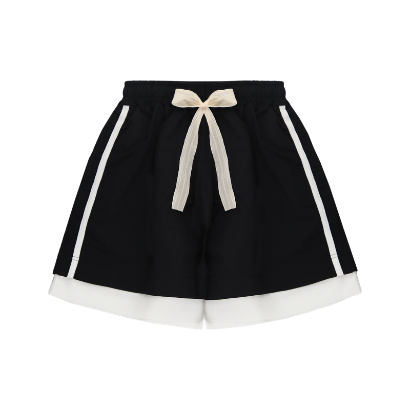 LAYERED RUSTLE HALF PANTS (3 COLORS)