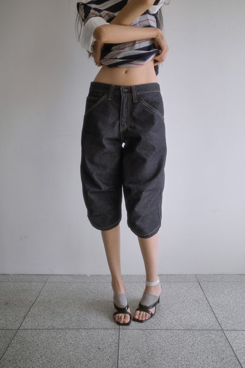 PORTERNA(ポルテナ)の「26SS★ CINCH BACK STITCH BERMUDA JEANS(Pants)」