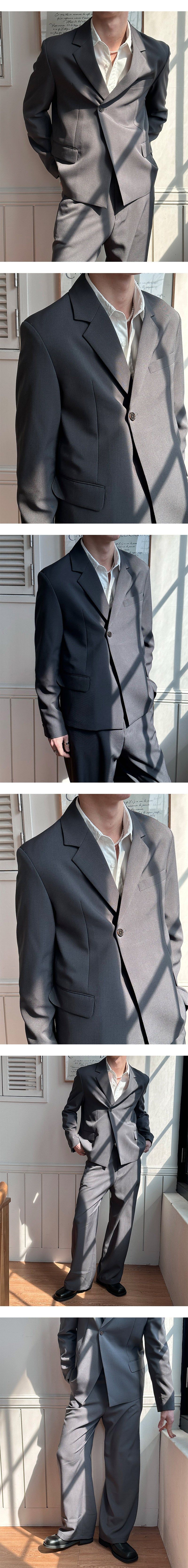 [Unisex] Clear semi wide slacks(2color)