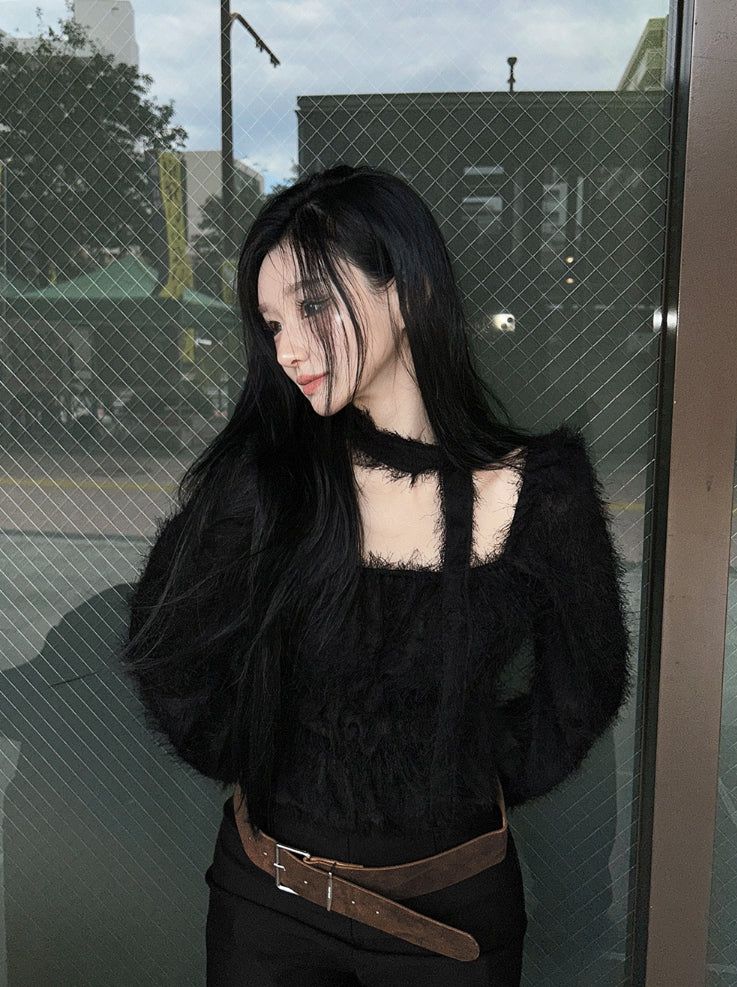 Square neck twilight blouse