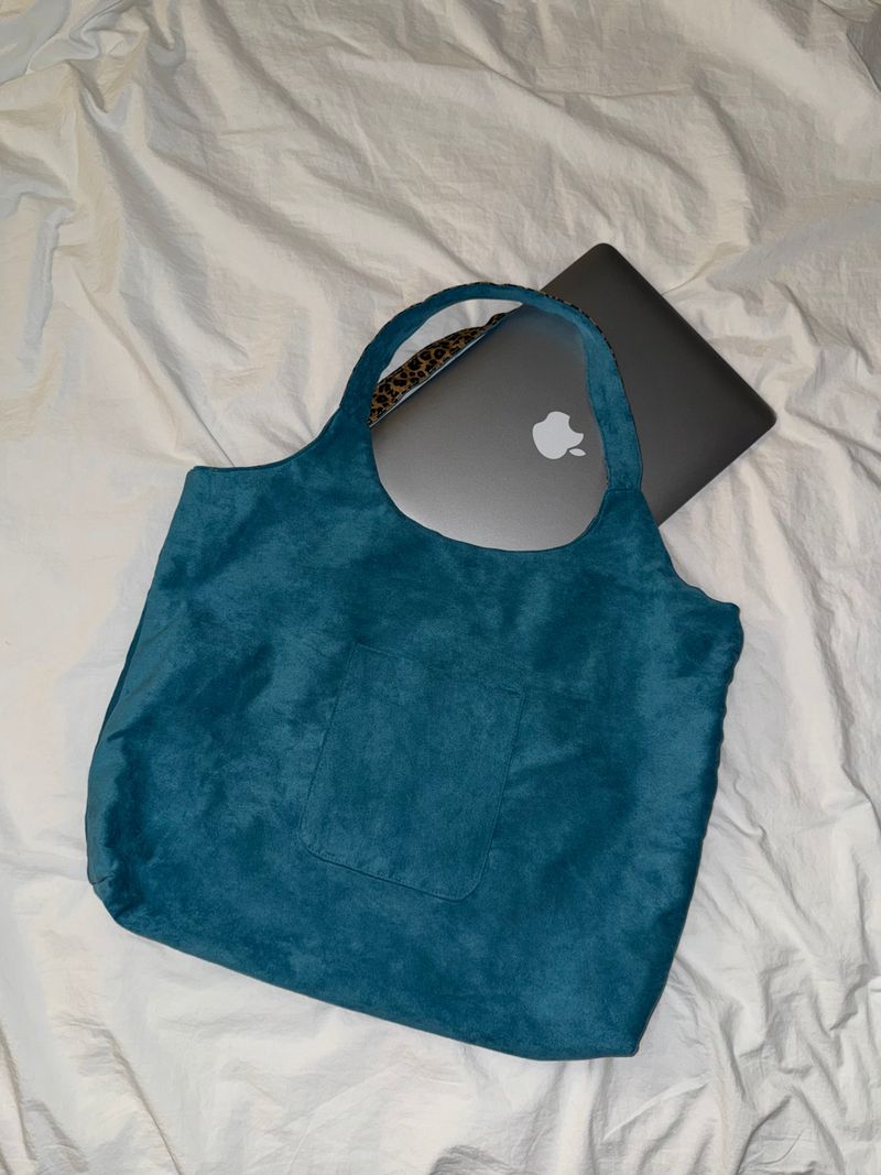 cobaltiny suede bag (Teal blue)