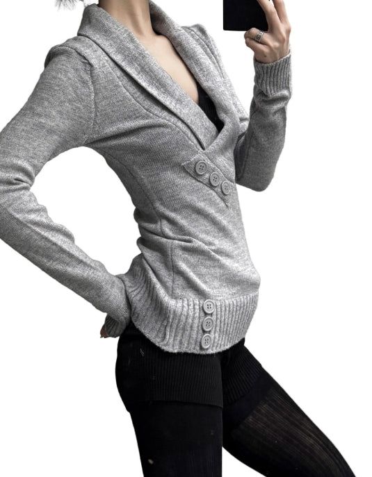 Annie Button Wrap Knit
