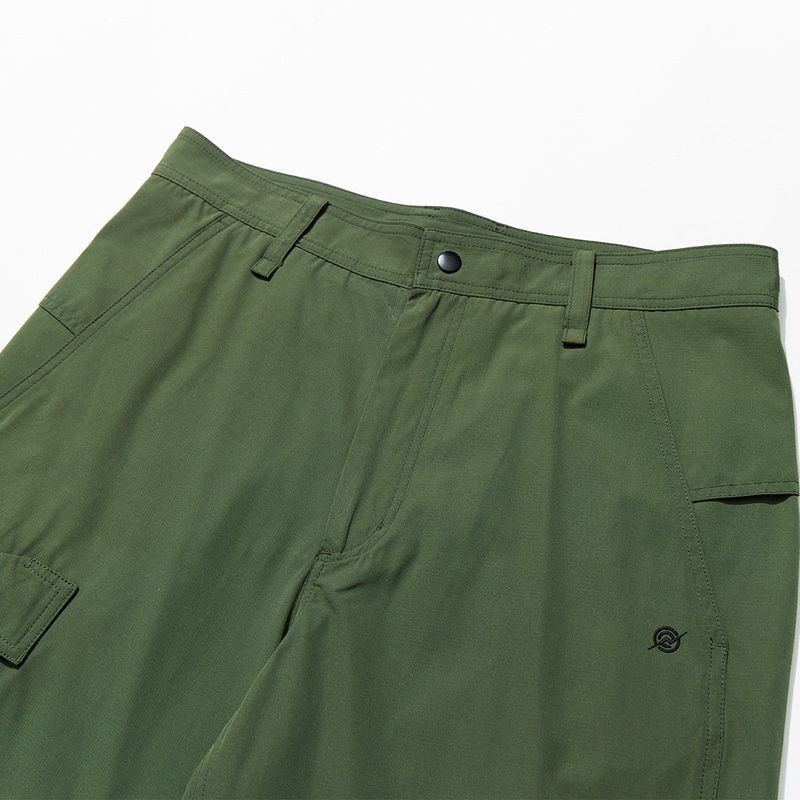 Poly Cotton RIB Buckle Pants - KHAKI