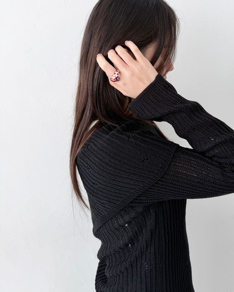 Polka Dot Heart Ring