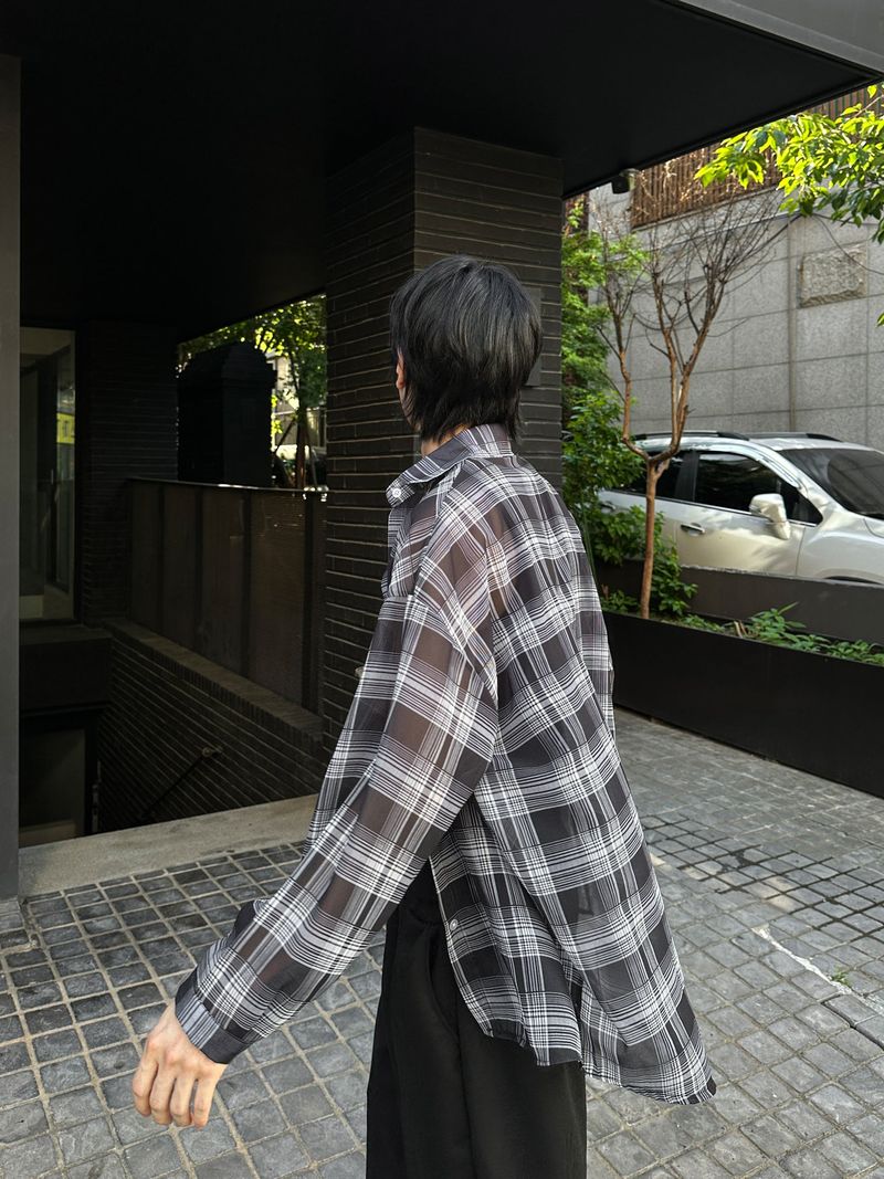 Er See-Through Summer Check Shirt