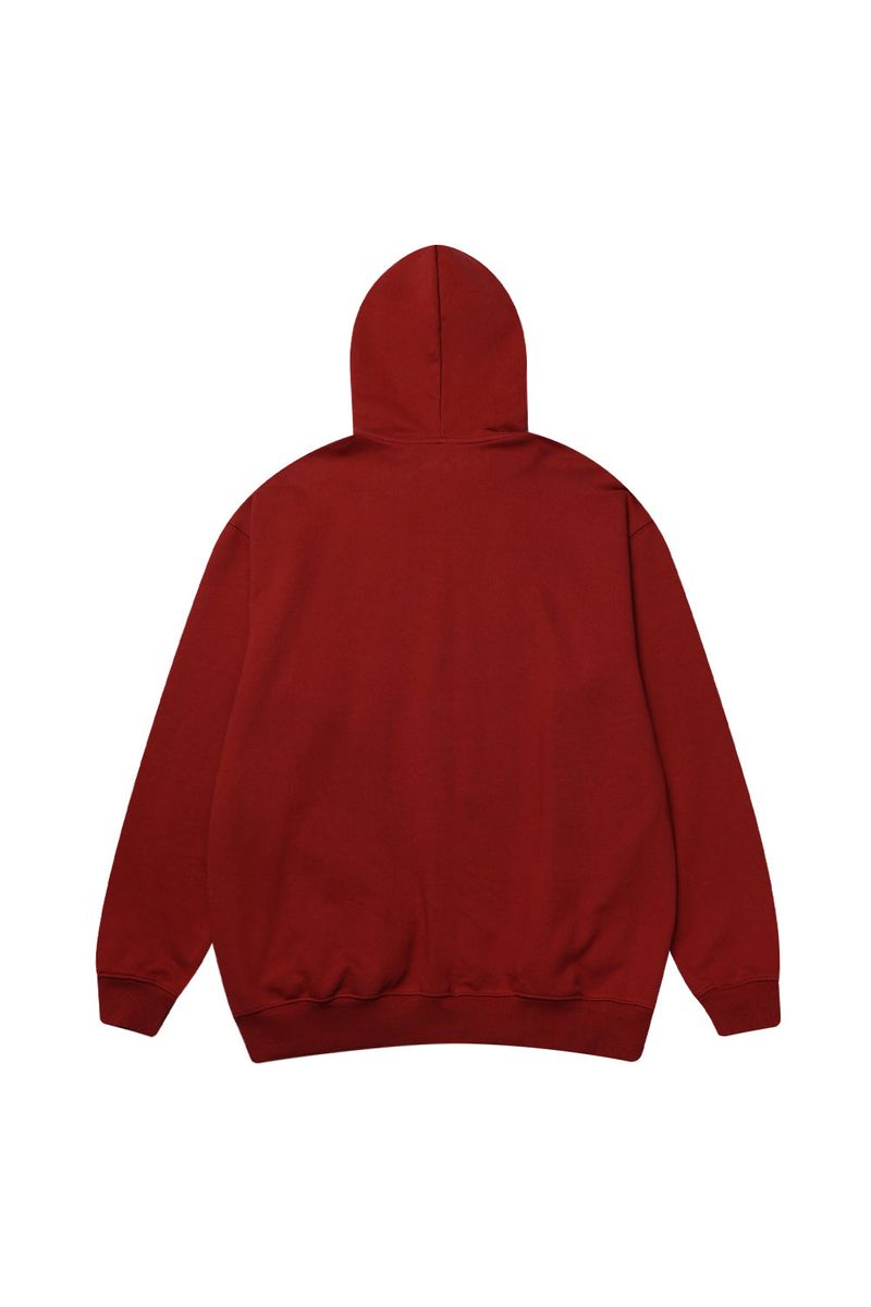 HAIF-ZIP HOODIE (LONG)_DARK RED