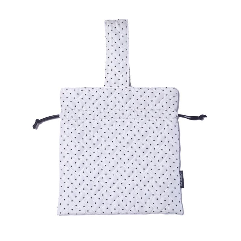 One Handle String Bag_Mini Dot White
