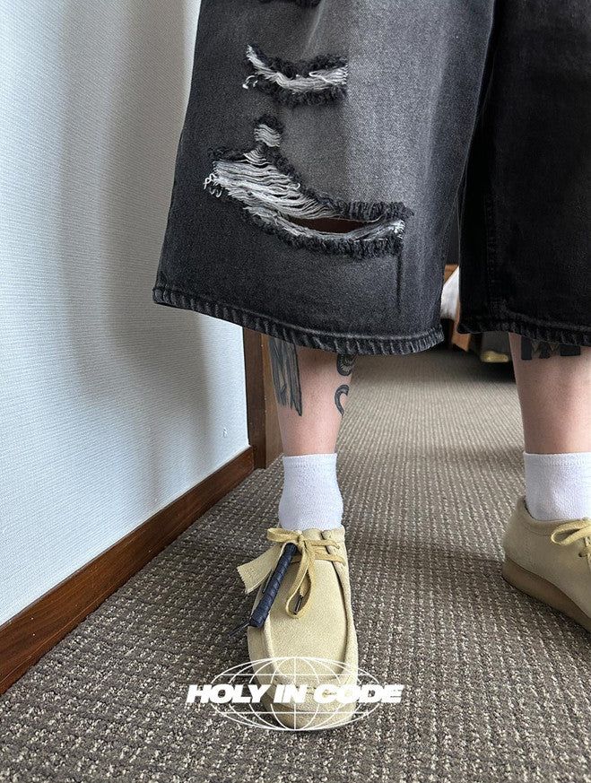 No.0250 damage 7 denim SHORTS