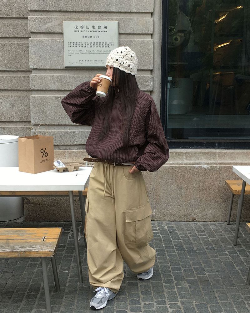 [ORIGINAL] Piping Half-Neck Windbreaker