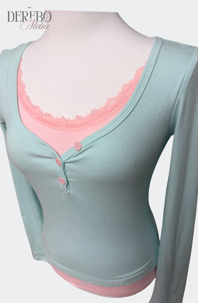 Mint pink layered t-shirt