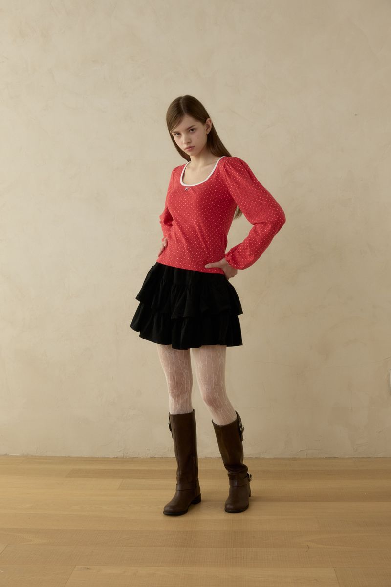 BASIC TIERED CORDU SKIRT