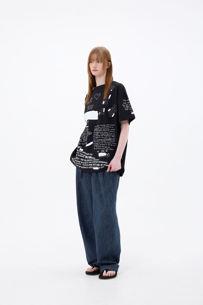 SCRIBBLE T-SHIRT / BLACK
