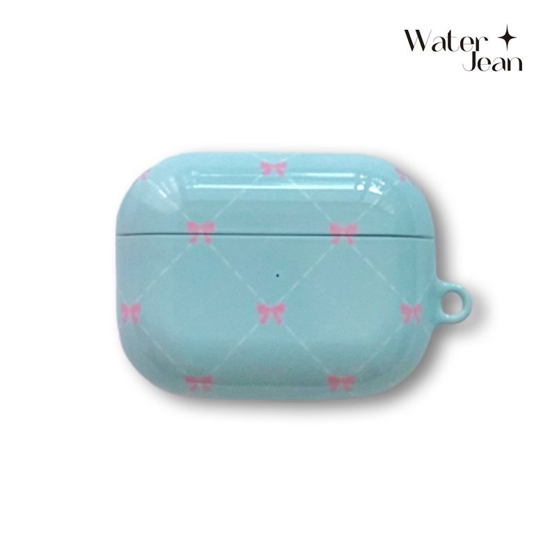 vintage ribbon airpods case (blue)