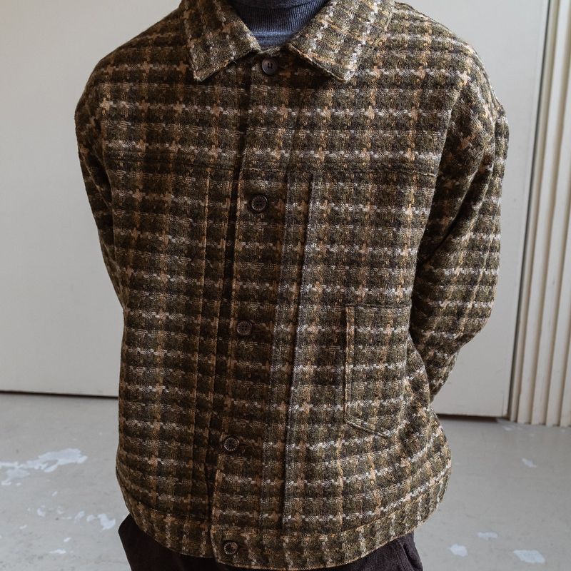 Virgin wool trucker blouson / Olive