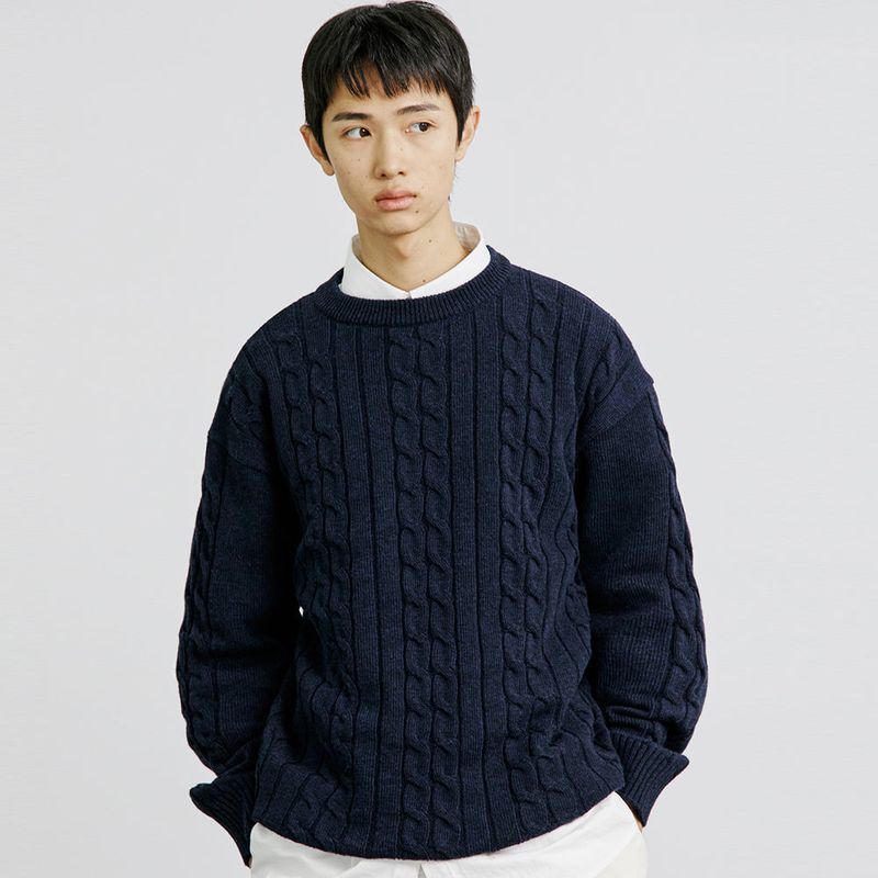 FTTS CHAIN CABLE SWEATER NAVY