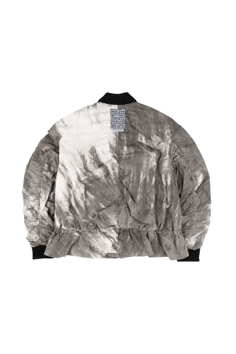 Tie Dye Shirring MA-1 Jumper (GRAY)