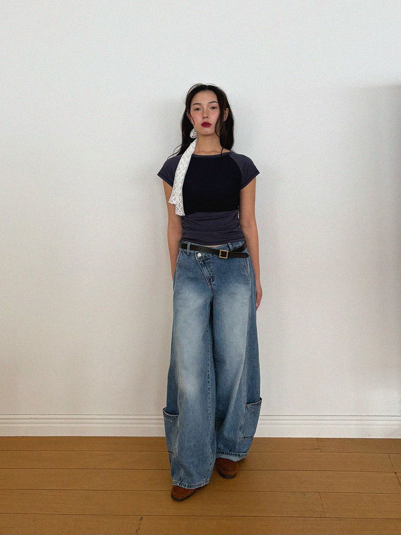 INSEOWL(インサウル)の「EYELET BALLOON JEANS(Pants)」