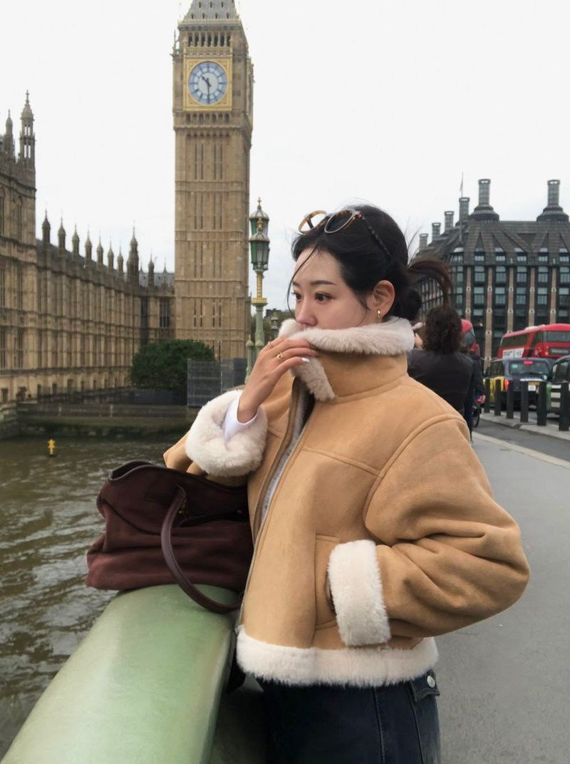 [BELLIDE MADE] Dave, suede cropped mouton jacket