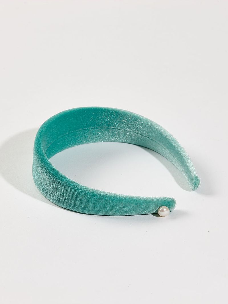 Turquoise Green Velvet Headband