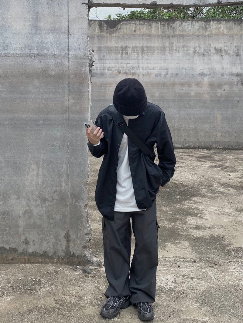 UNAIDUN overfit string long sleeve shirt 2C
