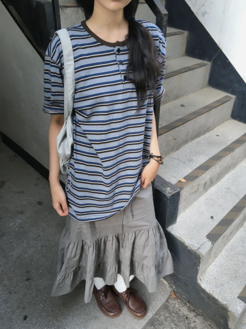 Striped Henley T-shirt