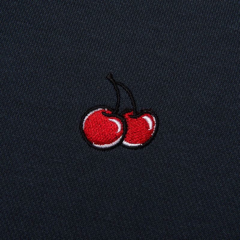 SMALL CHERRY ROUND NECK DRESS [DARK NAVY]