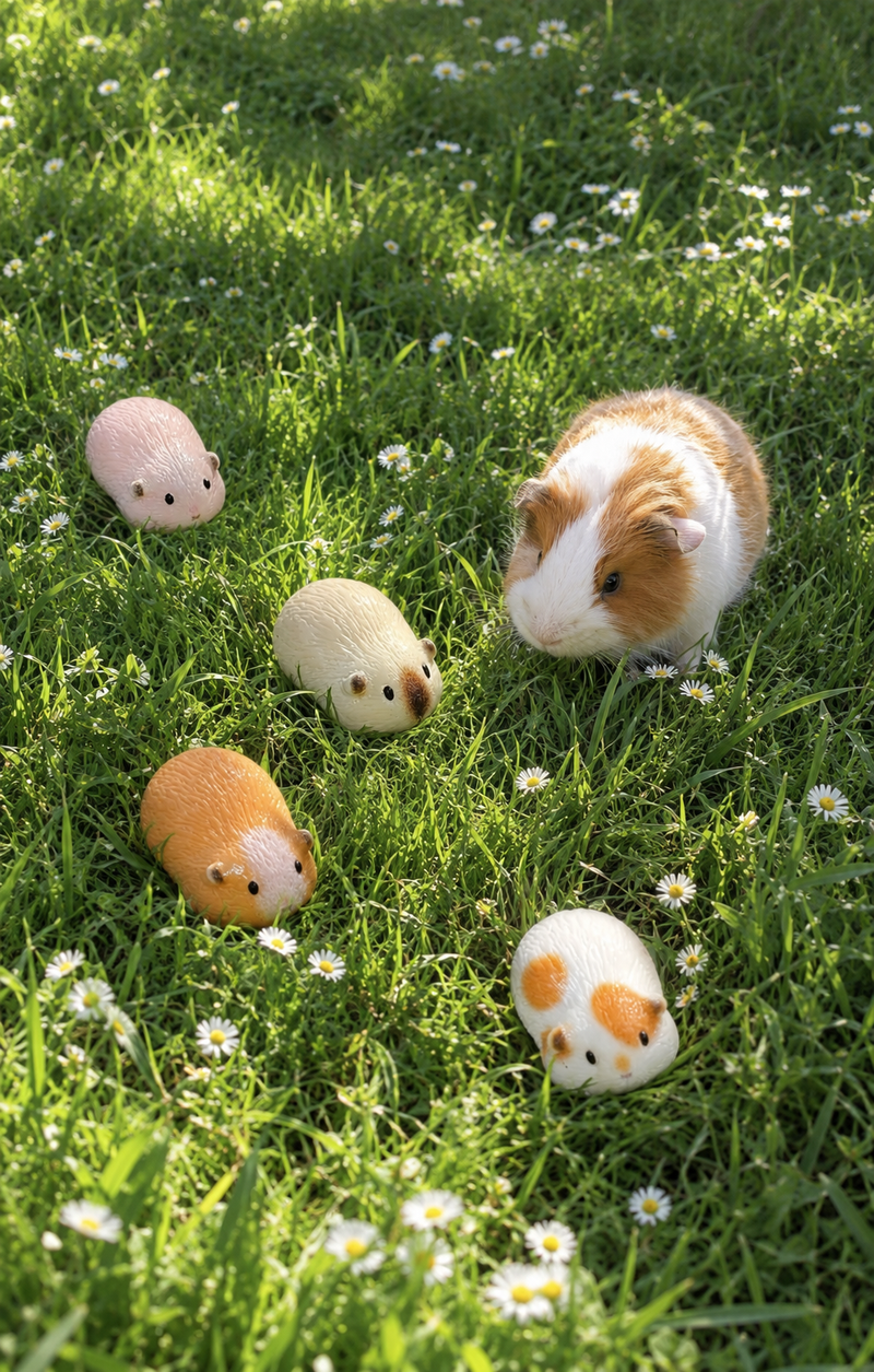 FLUFFY GUINEA PIG OPEN RING (4COLOR)